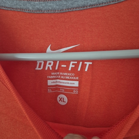 Nike Dry Fit Bright Orange Short Sleeve T Shirt - Picture 2 of 4